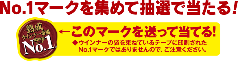 NO.1マークを集めて抽選で当たる!熟成食材プレゼント